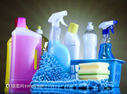 清洁用品家庭工作丰富多彩的主题